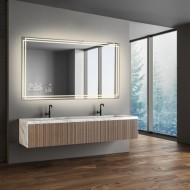 Alfaram.sk Obdĺžnikové kúpeľňové zrkadlo s meteostanicou - MARLA LED PREMIUM - cena, porovnanie