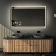 Alfaram.sk Obdĺžnikové kúpeľňové zrkadlo s meteostanicou - MIA LED PREMIUM - cena, porovnanie