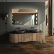 Alfaram.sk Obdĺžnikové kúpeľňové zrkadlo s meteostanicou - OLIWIA LED PREMIUM - cena, porovnanie
