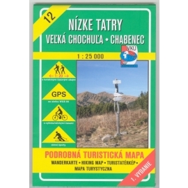Nízke Tatry - Veľká Chochuľa, Chabenec 1:25 000 - turistická mapa č. 12
