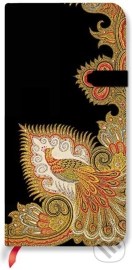 Paperblanks - Swirling Peacock Ebony - SLIM - linajkový