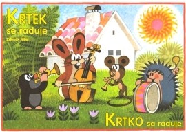 Krtek se raduje / Krtko sa raduje (vymaľovánka)