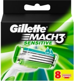 Gillette Mach 3 Sensitive náhradné hlavice 8ks