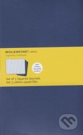 Moleskine - sada 3 stredných štvorčekových zošitov (modrá väzba)