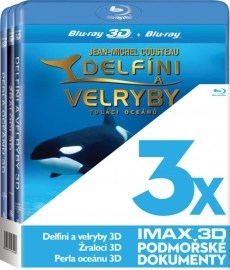 Kolekcia 3D - Podmorské dokumenty (Žraloci, Delfíni a velryby, Perla oceánu)