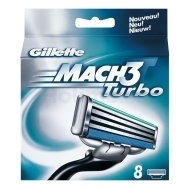 Gillette Mach 3 Turbo náhradné hlavice 8ks - cena, porovnanie