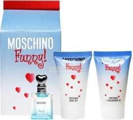 Moschino Funny toaletná voda 4ml + telový gel 25ml + sprchový gel 25ml