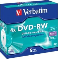 Verbatim 43285 DVD-RW 4.7GB 5ks - cena, porovnanie