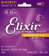 Elixir Acoustic Nanoweb 80/20 Bronze Extra Light - cena, porovnanie
