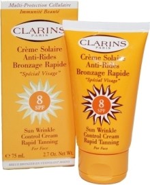 Clarins Sun Wrinkle Control Cream SPF8 Rapid Tanning For Face 75ml