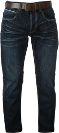Firetrap Leather Belt Jeans