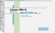 Generica Calcium 1000+D3 Combi 20ks - cena, porovnanie