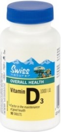 Swiss Natural Vitamín D3 1000I.U. 90tbl