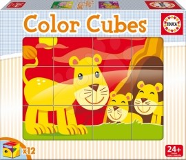 Educa 14578 Color Cubes Zvieratká 6ks