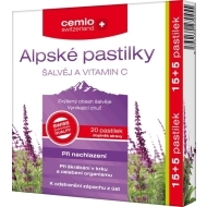 Cemio Alpské pastilky Šalvia + Vitamín C 20tbl - cena, porovnanie