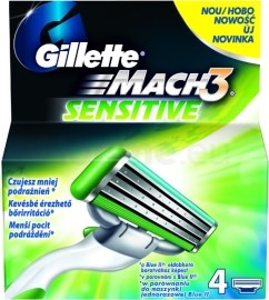 Gillette Mach 3 Sensitive náhradné hlavice 4ks