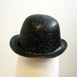 Casallia Karnevalový klobúk trblietavý čierny