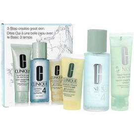 Clinique 3step Skin Care System 4 - Liquid Facial Soap 50ml + Clarifying Lotion 4 100ml + DDM gel 30ml