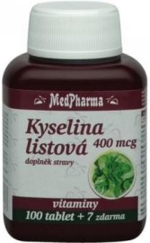 MedPharma Kyselina listová 400mcg 107tbl