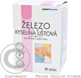 Edenpharma Železo Plus Kyselina listová 30tbl