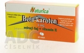 Naturica Beta-karotén 6mg + Zelený čaj + Vitamín E 60tbl