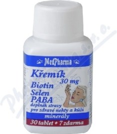 MedPharma Kremík 30mg + Biotin + Selen + Paba 37tbl