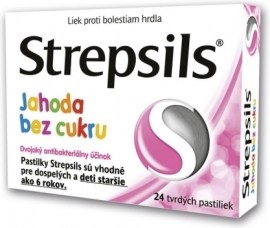 Reckitt Benckiser Strepsils Jahoda bez cukru 24ks