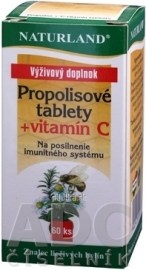 Naturland Propolisové tablety + vitamín C 60tbl