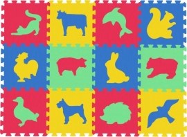 Malý Génius penový koberec Maxi 12 - Zvieratká 3-4 (hrubý)