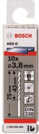 Bosch Vrták do kovu HSS-G 135° DIN 338 pr.3.8mm 10ks 2608585484