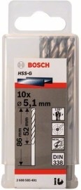 Bosch Vrták do kovu HSS-G 135° DIN 338 pr.5.1mm 10 ks 2608585491