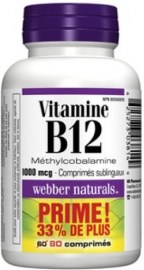 Webber Naturals Vitamín B12 1000mcg 80tbl