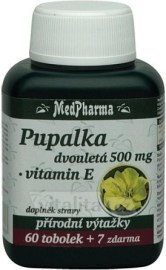 MedPharma Pupalka dvojročná 500mg + Vitamín E 67tbl