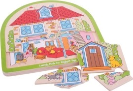 Bigjigs Toys Dom - viacvrstvové puzzle