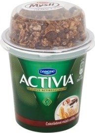 Danone Activia Zdravé ráno biely jogurt a čokoládové müsli s lieskovými orieškami 170g