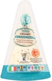 Tesco Gorgonzola plnotučný polotvrdý syr s modrou plesňou 125g