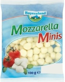 Bayernland Mozzarella minis nezrejúci parený mäkký polotučný syr 100g