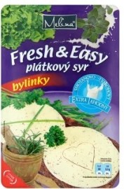 Melina Fresh & Easy Smotanovo-tvarohový plátkový syr s bylinkami 150g