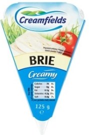 Tesco Creamfields Brie mäkký zrejúci plnotučný syr s plesňou na povrchu 125g