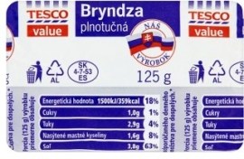 Koliba Tesco Value Brynza plnotučná 125g