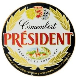 Lactalis Président Camembert prírodný mäkký zrejúci syr s bielou plesňou na povrchu plnotučný 250g