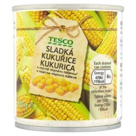 Tesco Sladká kukurica v mierne slanom náleve 170g