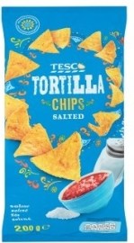 Tesco Solené kukuričné tortillové lupienky 200g