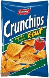 The Lorenz Bahlsen Snack-World Lorenz Crunchips X-cut vrúbkované zemiakové lupienky s paprikovou príchuťou 85g