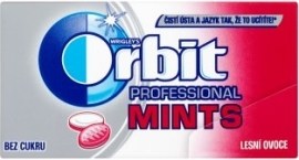 Wrigley Orbit Professional Mints cukríky bez cukru s príchuťou lesného ovocia a mäty 18g