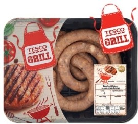 Tesco Grill Bravčové klobásy so sušenými slivkami 310g