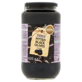 Tesco Čierne olivy bez kôstky v slanom náleve 935g