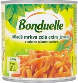 Bonduelle Mladá mrkva celá extra jemná v mierne slanom náleve 400g