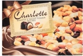 Tesco Charlotte Horká čokoláda s náplňou s marcipánovou a nugátovou príchuťou 228g