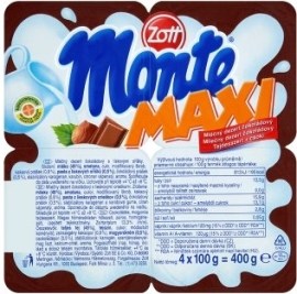 Zott Monte Maxi mliečny dezert čokoládový 4x100g